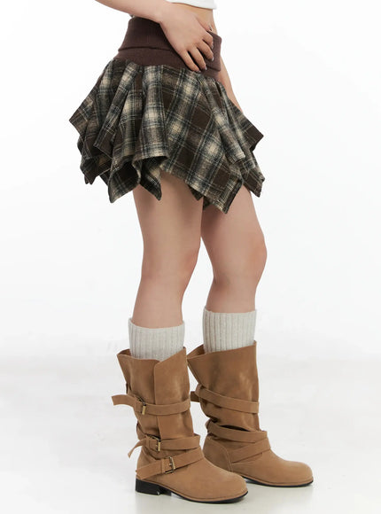 folded-plaid-mini-skirt-cn528