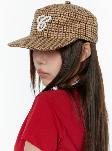 plaid-initial-flap-cap-cy519