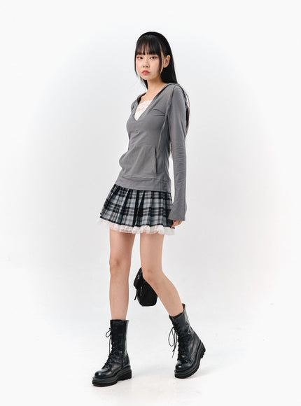 checkered-pleated-mini-skirt-is321