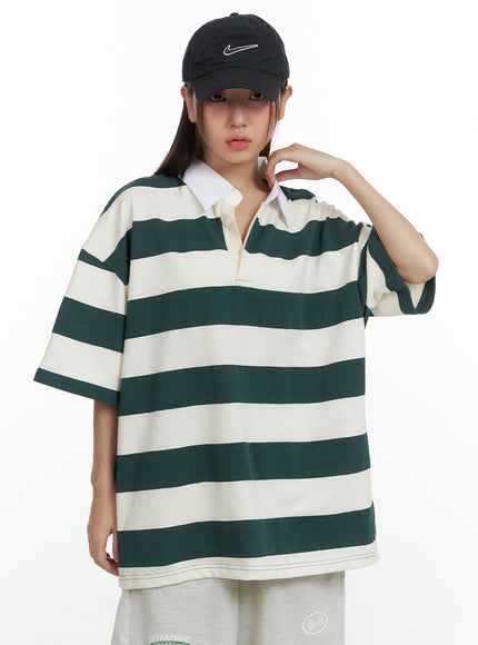 oversize-stripe-polo-top-ol408