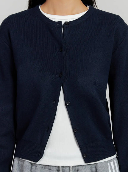 Round Neck Knit Cardigan IJ505