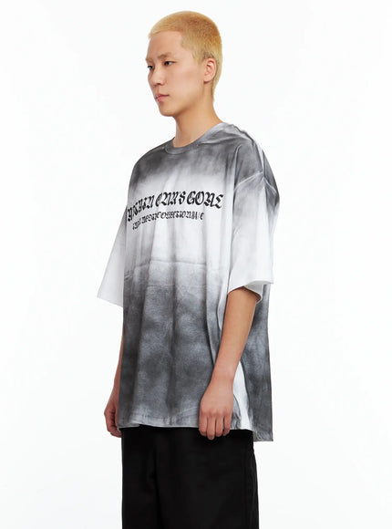 Men's Gradient Graphic Oversized Tee IL511