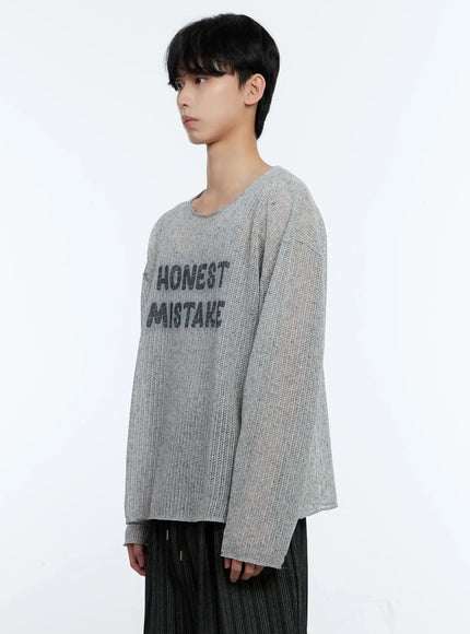 Men's Mesh Long Sleeve Graphic Top IG501