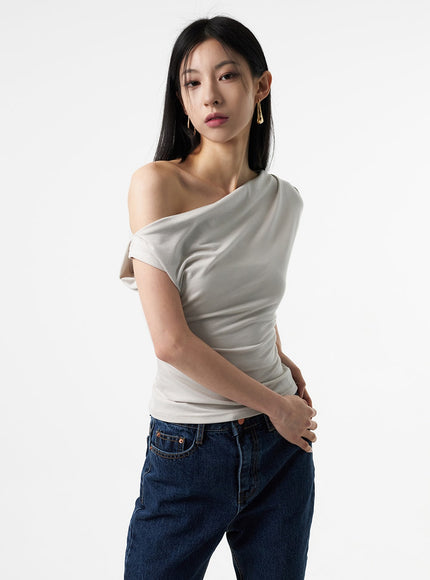 Cowl Neck Off-Shoulder Tee IA325