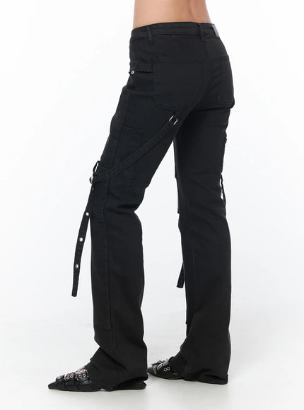 black-bucle-bootcut-cargo-pants-cy513