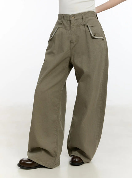 Pocket Detail Wide Leg Pants CM510