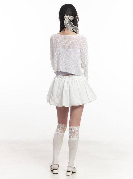 Tie-Up Cropped Cardigan CA510