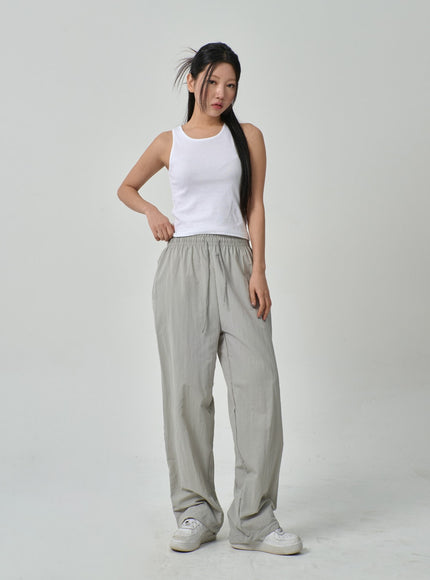 Pantalon de survêtement en nylon avec cordon de serrage IF315