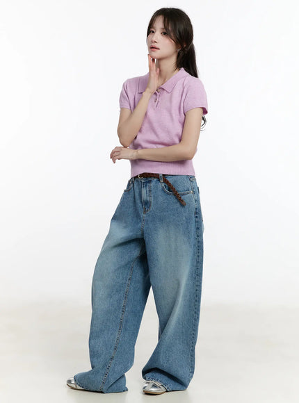 Zee Classic Washed Wide Leg Jeans CM505