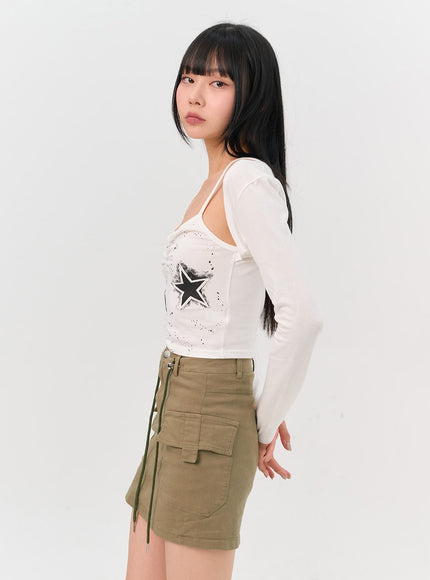a-line-string-mini-cargo-skirt-in302