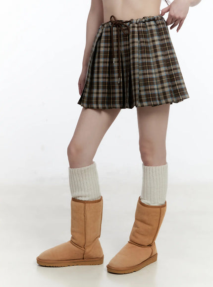 plaid-pleated-mini-skirt-cn525