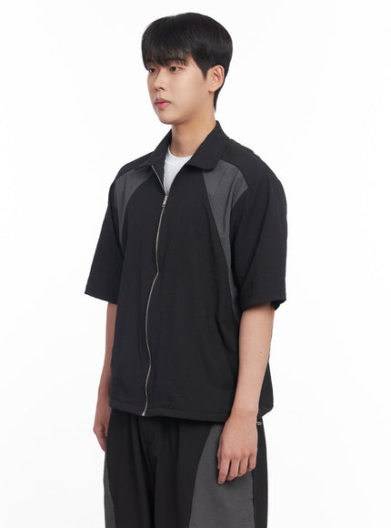 mens-zip-up-collared-half-sleeve-shirt-iy520