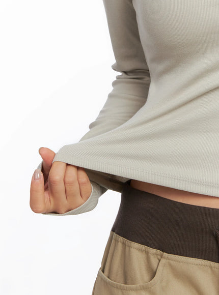 Slim Fit Basic Long Sleeve Top CO515