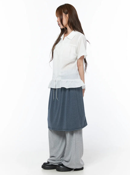ruffle-hem-short-sleeve-shirt-cy529
