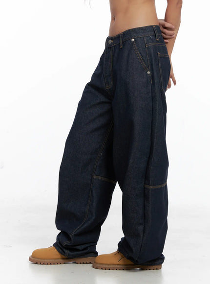 Relaxed Fit Dark Denim Jeans CS522