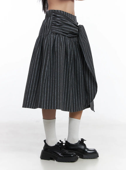 Stripe Wrap Midi Skirt CD529