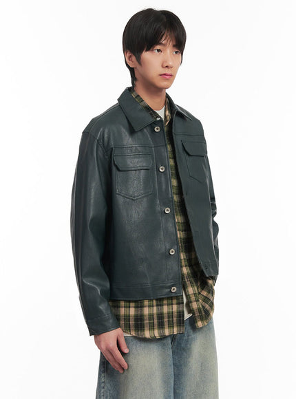 mens-faux-leather-collared-trucker-jacket-ia511