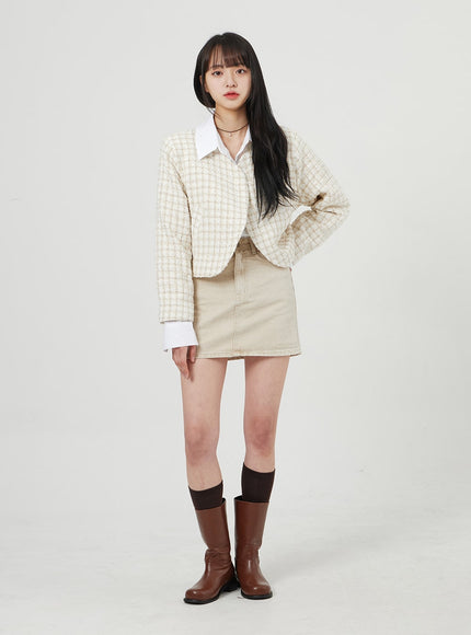 High Waist Cotton Skort OF328