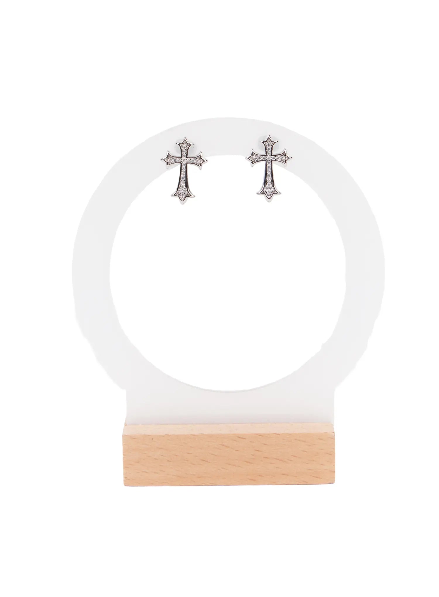 Cubic Cross Stud Earrings CM524