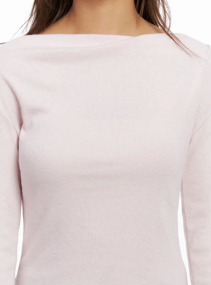 Shirred Boat Neck Top IN528