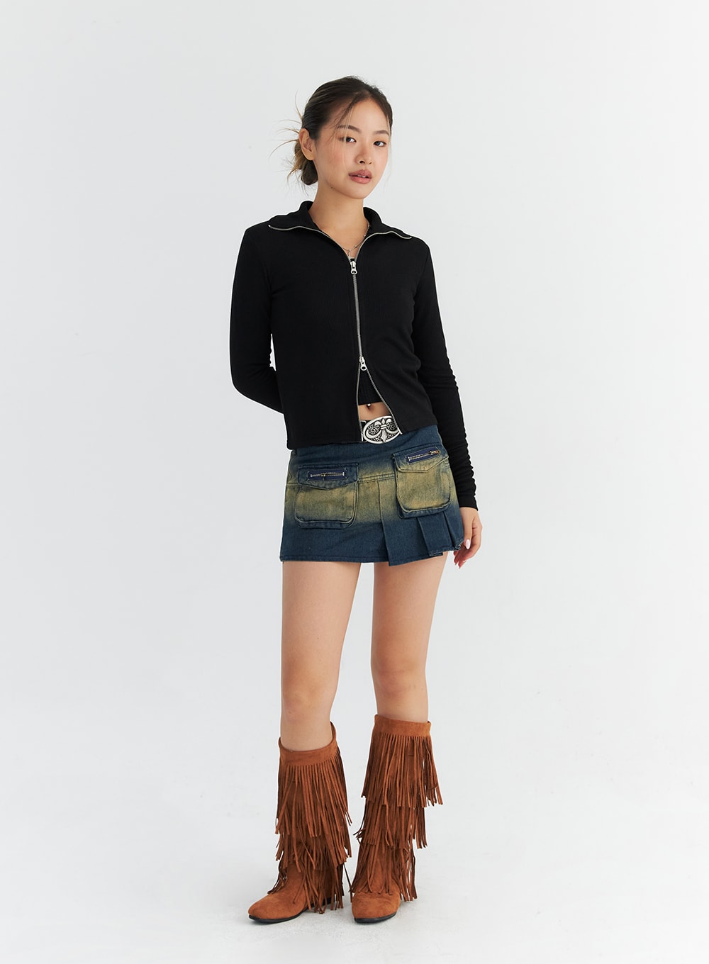 pleated-cargo-denim-mini-skirt-co313
