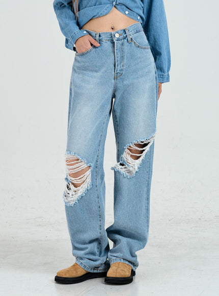 Ripped Maxi Denim Pants Unisex CO14