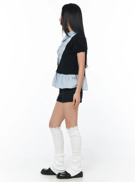 puff-frill-short-sleeve-blouse-cy513