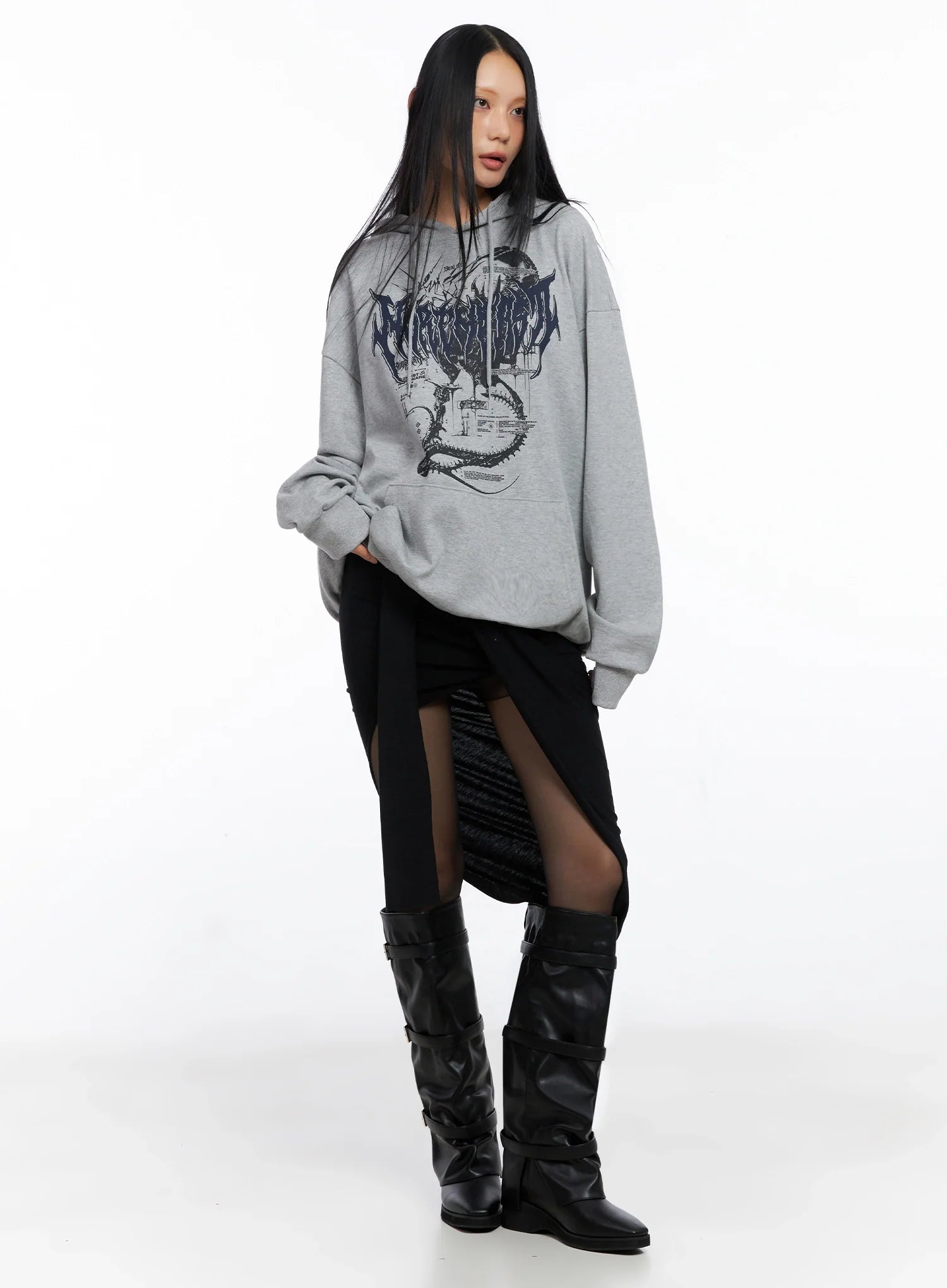 Oversized Graphic Hoodie IO516