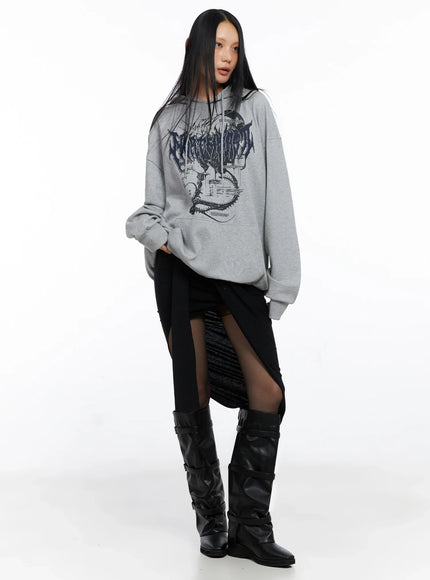 Oversized Graphic Hoodie IO516