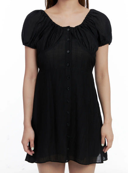 shirred-puff-sleeve-mini-dress-cl510