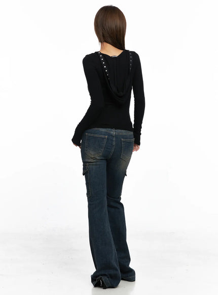 Owen Low-Rise Vintage Wash Flared Jeans CO510