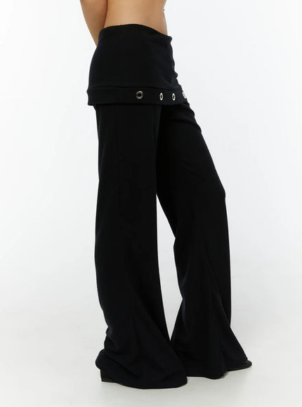 folded-eyelet-bootcut-sweatpants-cy521