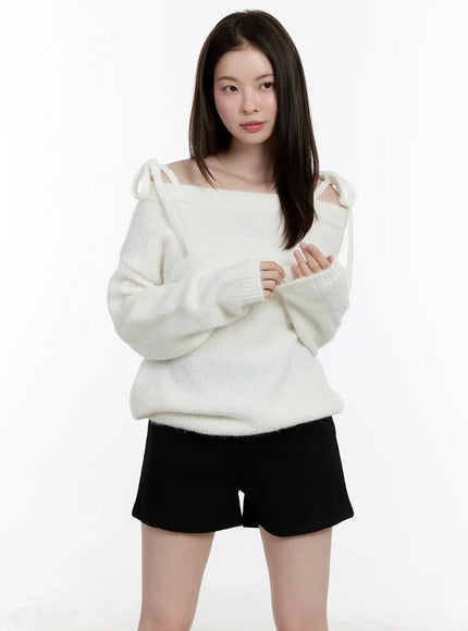 Double Strap Off-Shoulder Knit Top ID510