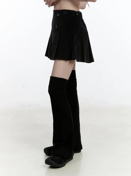 corduroy-button-pleated-mini-skirt-cn525