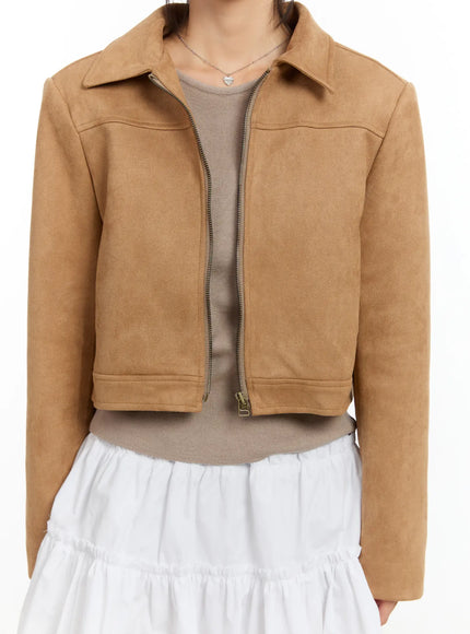 Chic Suede Zip-Up Jacket CM505