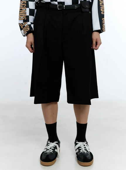 mens-classic-pleated-bermuda-shorts-ig519 / Black