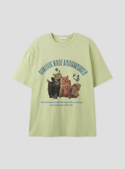 kitty-graphic-tee-iu526 / Green