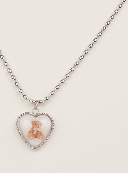 cherish-bear-necklace-im528 / Silver
