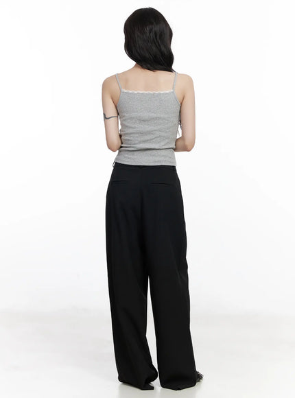 Wide Leg Pin-Tuck Slacks CJ526