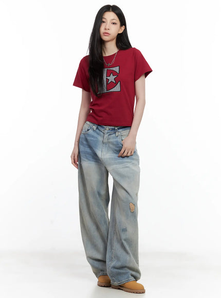 star-print-casual-tee-cl501