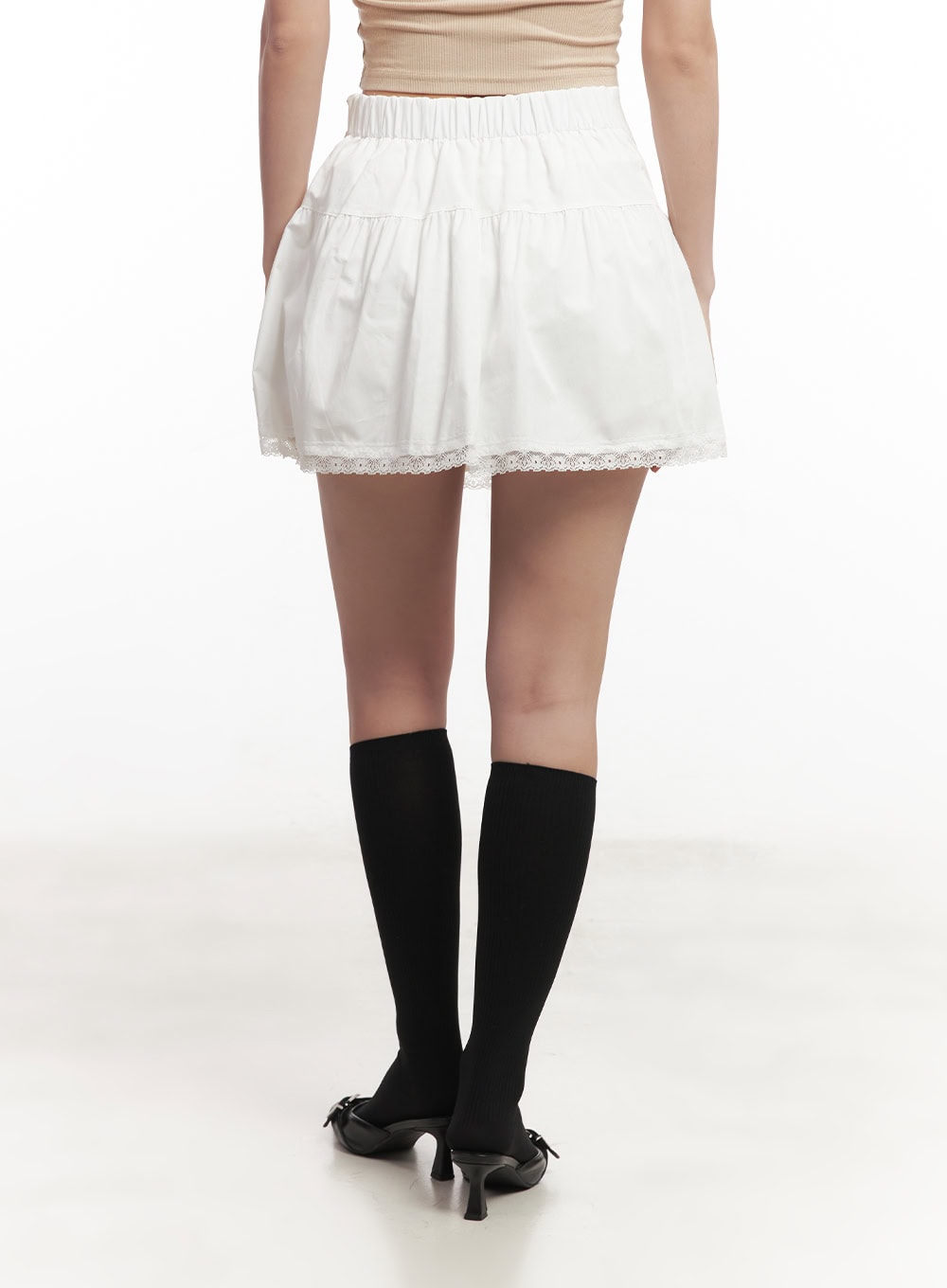 shirred-lace-mini-skirt-cm531