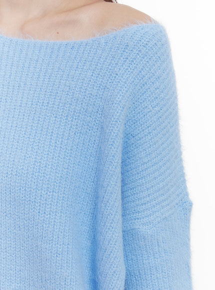 Cozy Boat-Neck Oversized Sweater IJ510