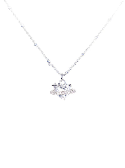 Heart Cubic Ring Necklace CA527