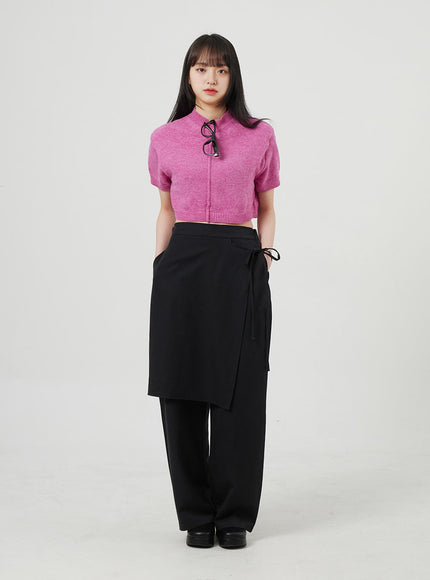 Wrapped Skirt Wide Leg Pants OF324