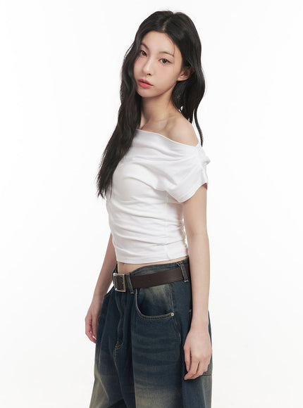 one-shoulder-shirring-crop-top-cf513