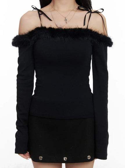 faux-fur-off-shoulder-long-sleeve-top-cj515