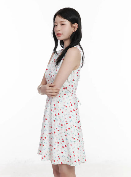 patterned-v-neck-sleeveless-mini-dress-ca509