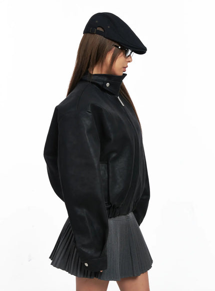 high-neck-faux-leather-buttoned-jacket-co510