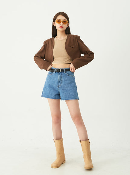 Raw Hem Denim Shorts CU5