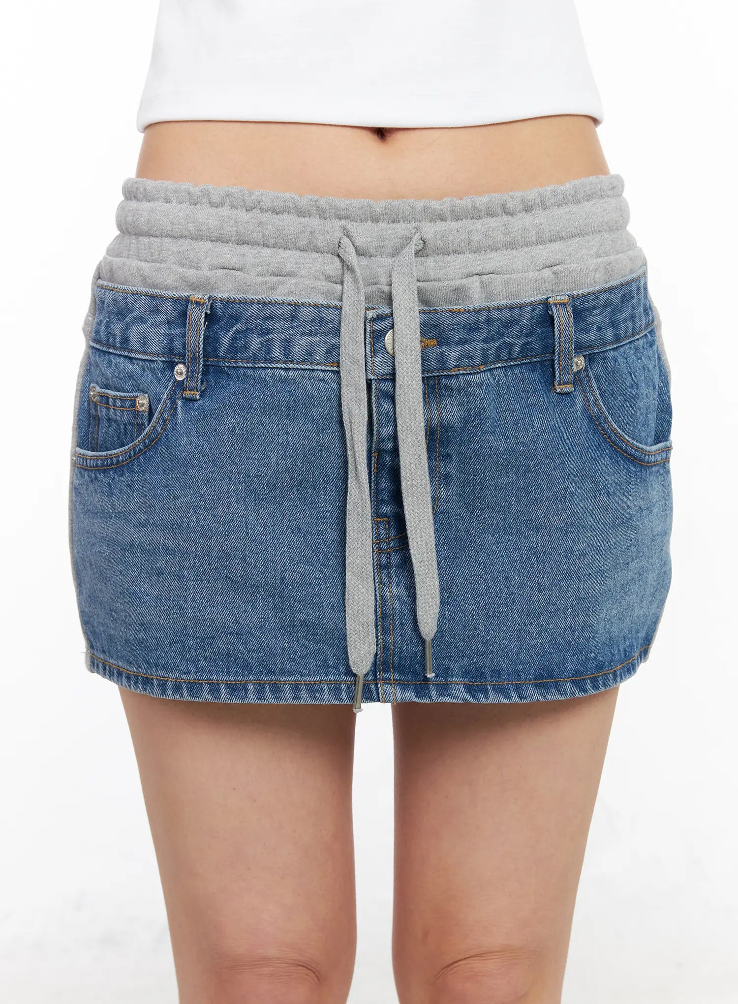 Sweat Denim Mini Skirt CM517